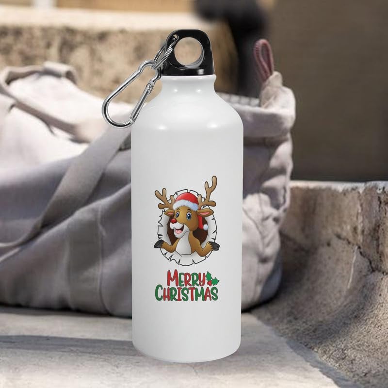 Happu Happu Happy Christmas Aluminium Sipper Bottle Reindeer Xmas Gifts for Girlfriend Sister Friends Women Gift Hampers K367  - Image 3