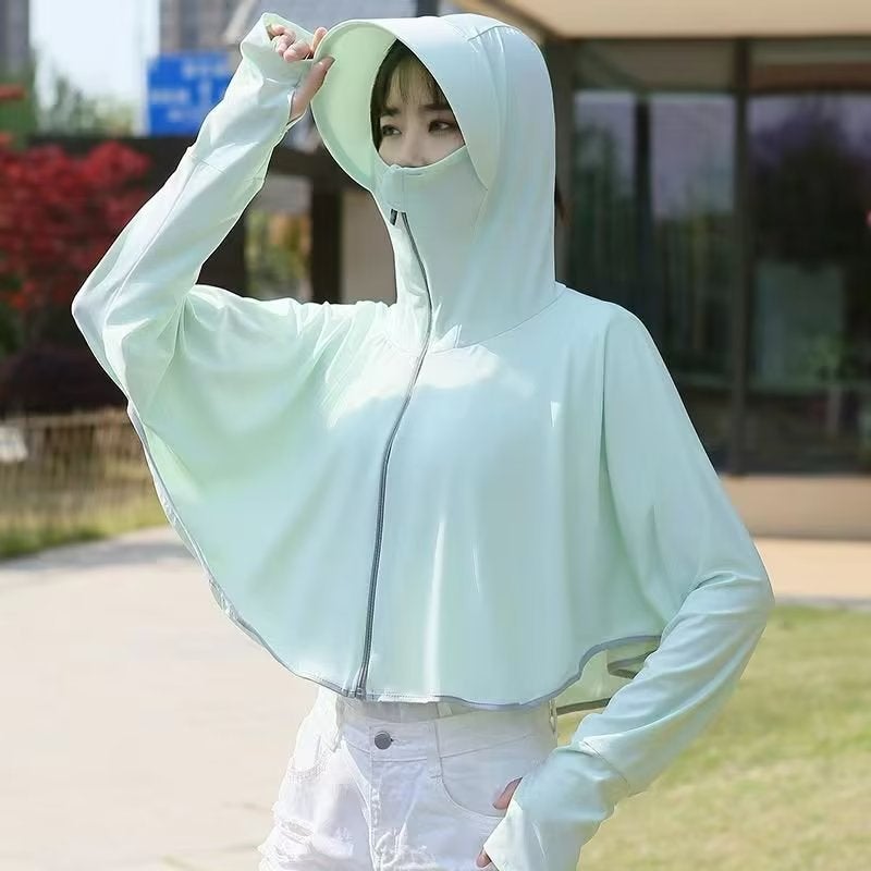 Summer 2023 Breathable Sunscreen Coat for Women Grey  - Image 3