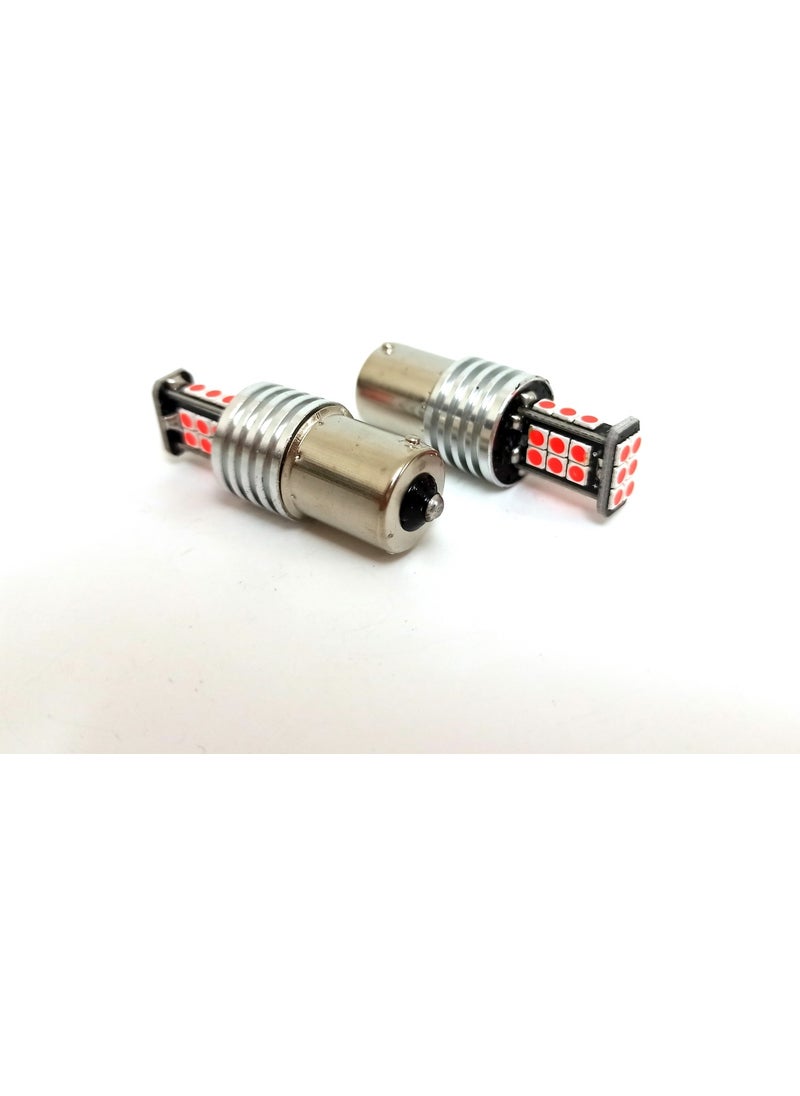 Femex P21W Non-Direction 1156 Single Lampholder 3030 Chip 24SMD Red LED Bulb  - Image 2