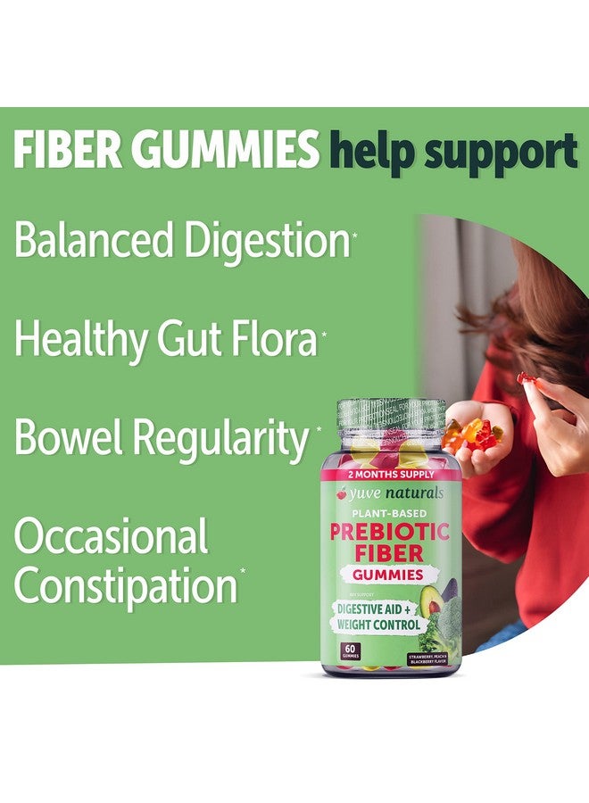 Yuve Prebiotic Fiber Gummies - Delicious - 3g Soluble Fiber Supplement - Supports Digestive Health & Regularity - Vegan & Gluten-Free Fiber Gummies for Adults & Kids - Non-GMO & Low Sugar - 60 Count - Image 2