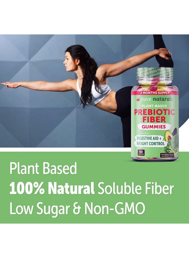 Yuve Prebiotic Fiber Gummies - Delicious - 3g Soluble Fiber Supplement - Supports Digestive Health & Regularity - Vegan & Gluten-Free Fiber Gummies for Adults & Kids - Non-GMO & Low Sugar - 60 Count - Image 3