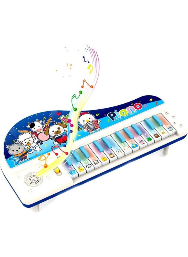 TOY GARDEN Animal Sound Piano Toy for Toddlers – Mini Musical Keyboard with Lights & Animal Sounds – Educational Toy for Kids (Multicolor) - Image 1