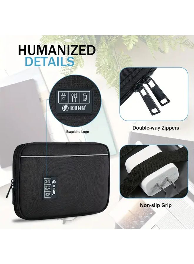 Blue Green Travel Organizer Case For Tech Accessories And Charging Cable Storage - Image 4