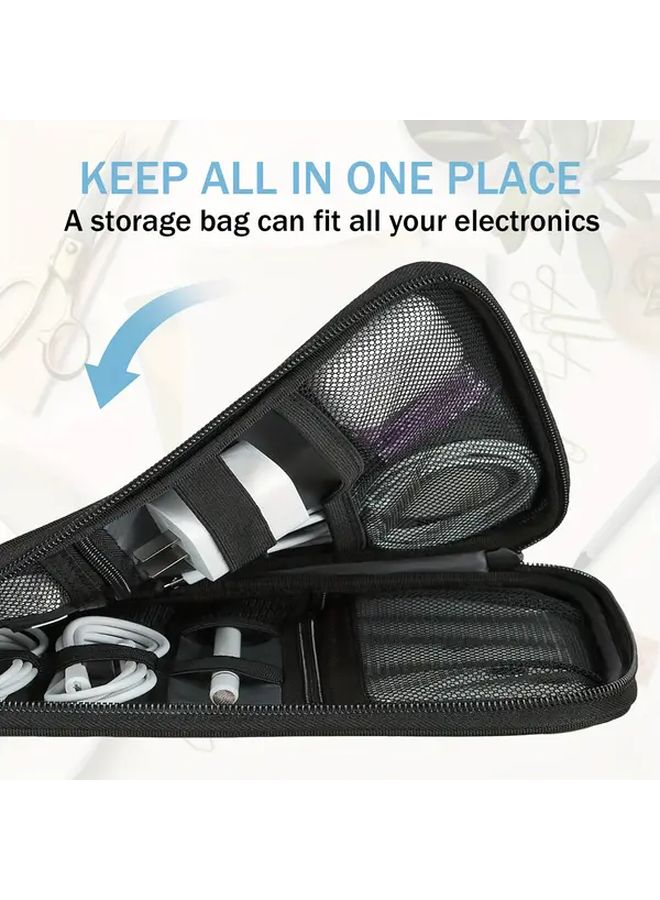 Blue Green Travel Organizer Case For Tech Accessories And Charging Cable Storage - Image 5