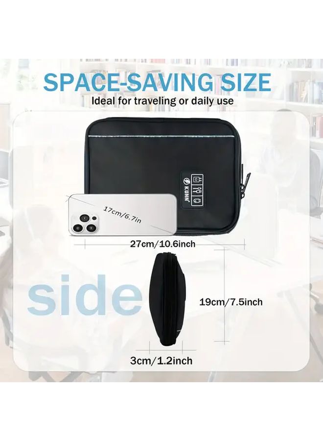 Blue Green Travel Organizer Case For Tech Accessories And Charging Cable Storage - Image 2