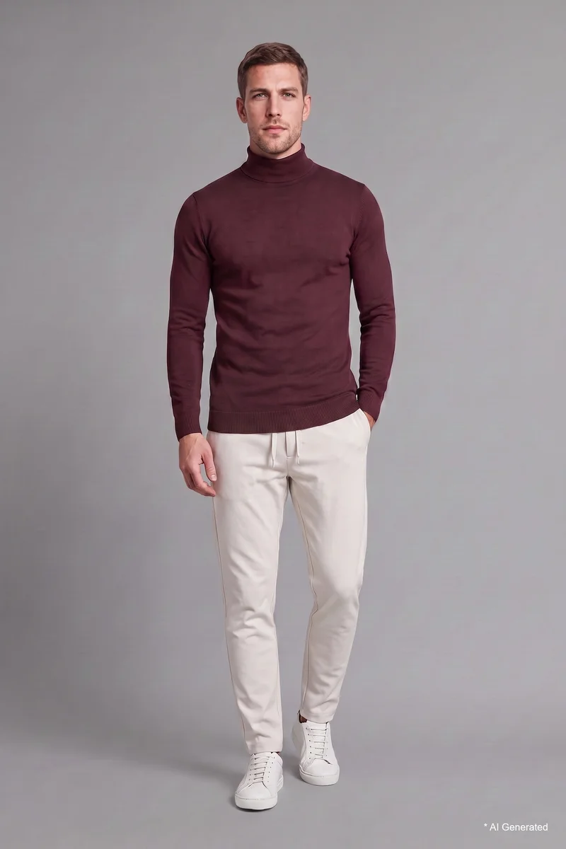 Defacto Slim Fit Knitted Turtleneck Sweater
