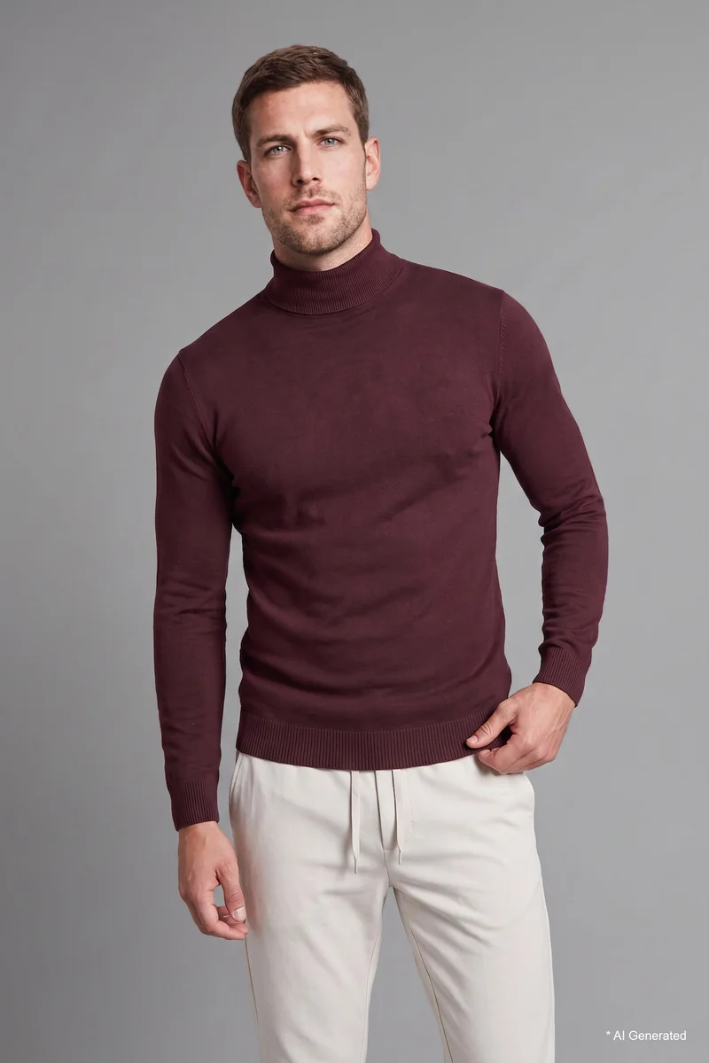 Defacto Slim Fit Knitted Turtleneck Sweater