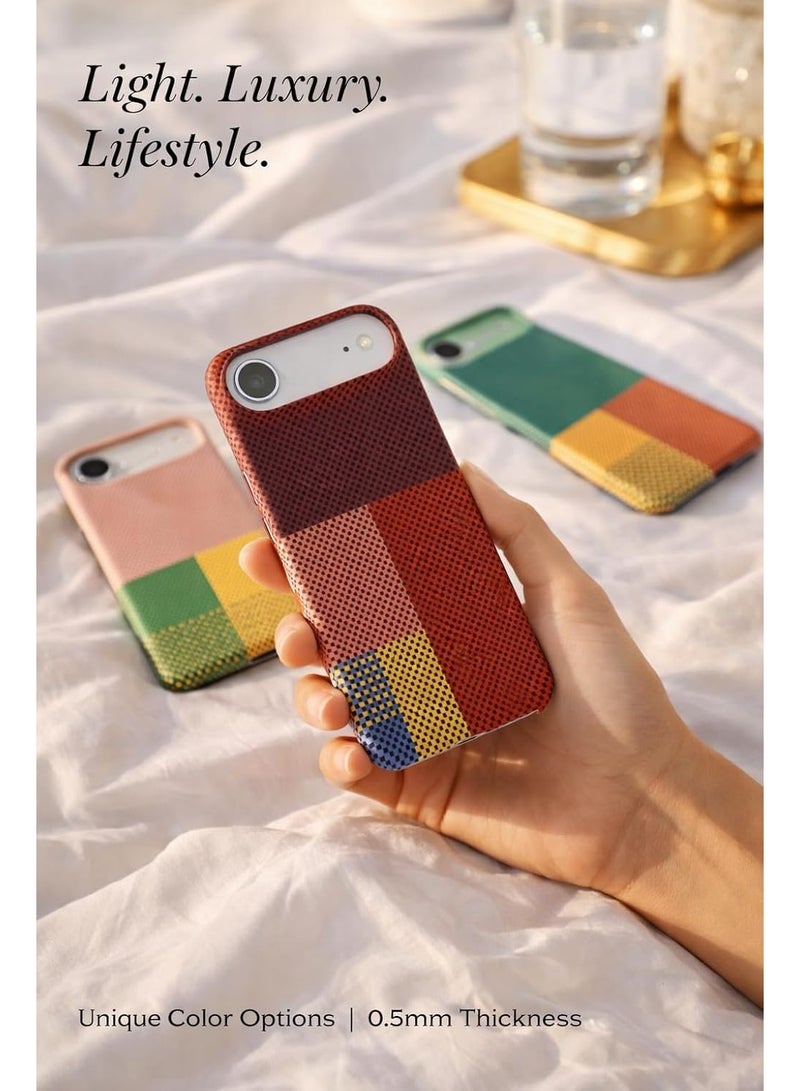 فوني Phoni Ultra Slim Magnetic Case for iPhone Air, Compatible with MagSafe, Thin Lightweight Matte Phone Case, Carbon Fiber Style Texture, Raised Camera Protection (Burnished Ember – Red Carbon) - Image 2