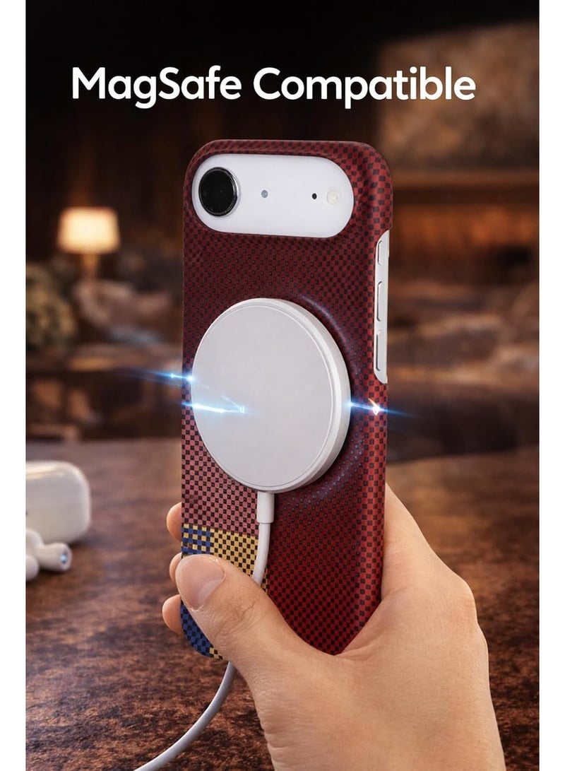 فوني Phoni Ultra Slim Magnetic Case for iPhone Air, Compatible with MagSafe, Thin Lightweight Matte Phone Case, Carbon Fiber Style Texture, Raised Camera Protection (Burnished Ember – Red Carbon) - Image 5