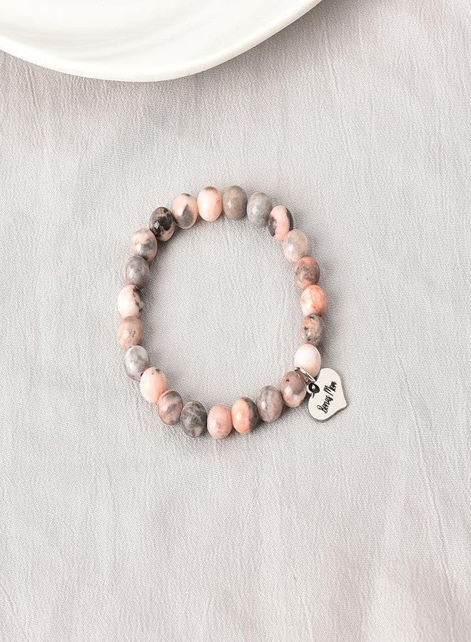 Sisadodo Bonus Mom Gifts from Daughter Son Mom Natural Stone Beaded Bracelets for Stepmom Stepmother Christmas Birthday Gifts for Mom Mother Thank You Bracelet for Mom Christmas Gifts for Women - Image 4