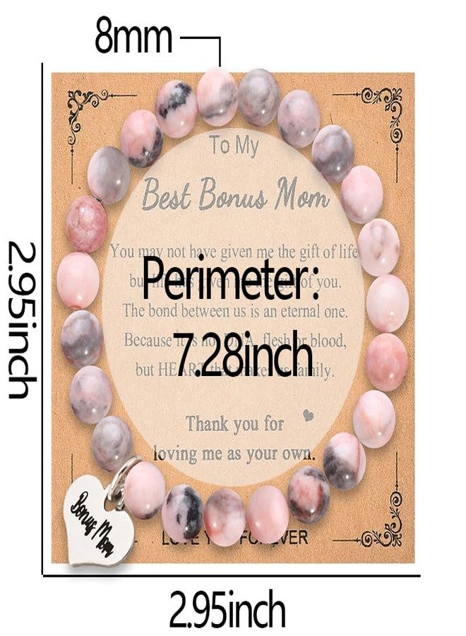 Sisadodo Bonus Mom Gifts from Daughter Son Mom Natural Stone Beaded Bracelets for Stepmom Stepmother Christmas Birthday Gifts for Mom Mother Thank You Bracelet for Mom Christmas Gifts for Women - Image 2