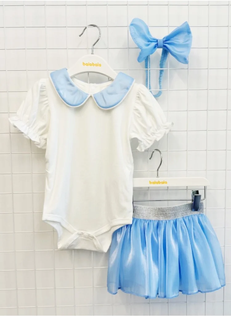 بالابالا Baby Girl Knit short sleeve suit