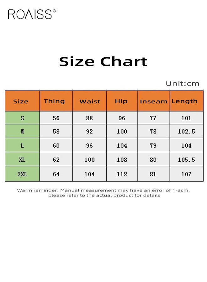 roaiss Plus Women's Wide Leg Yoga Pants Elastic Drawstring Waist Casual Lounge Pants, All-Season Solid Color Trousers for Yoga, Workouts and Casual Attire, Relaxed Fit - Image 3