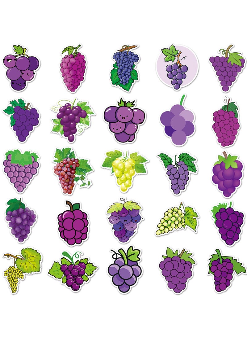 قوس قزح أورينبو ملصقات فاكهة العنب الأرجوانية، عبوة من 50 قطعة - مناسبة لأجهزة الكمبيوتر المحمول وحافظة السفر والهاتف والسيارة وسجل القصاصات وزجاجة الماء والدراجة والكمبيوتر وملصقات الهدايا للأطفال والمراهقين والبالغين - Image 2