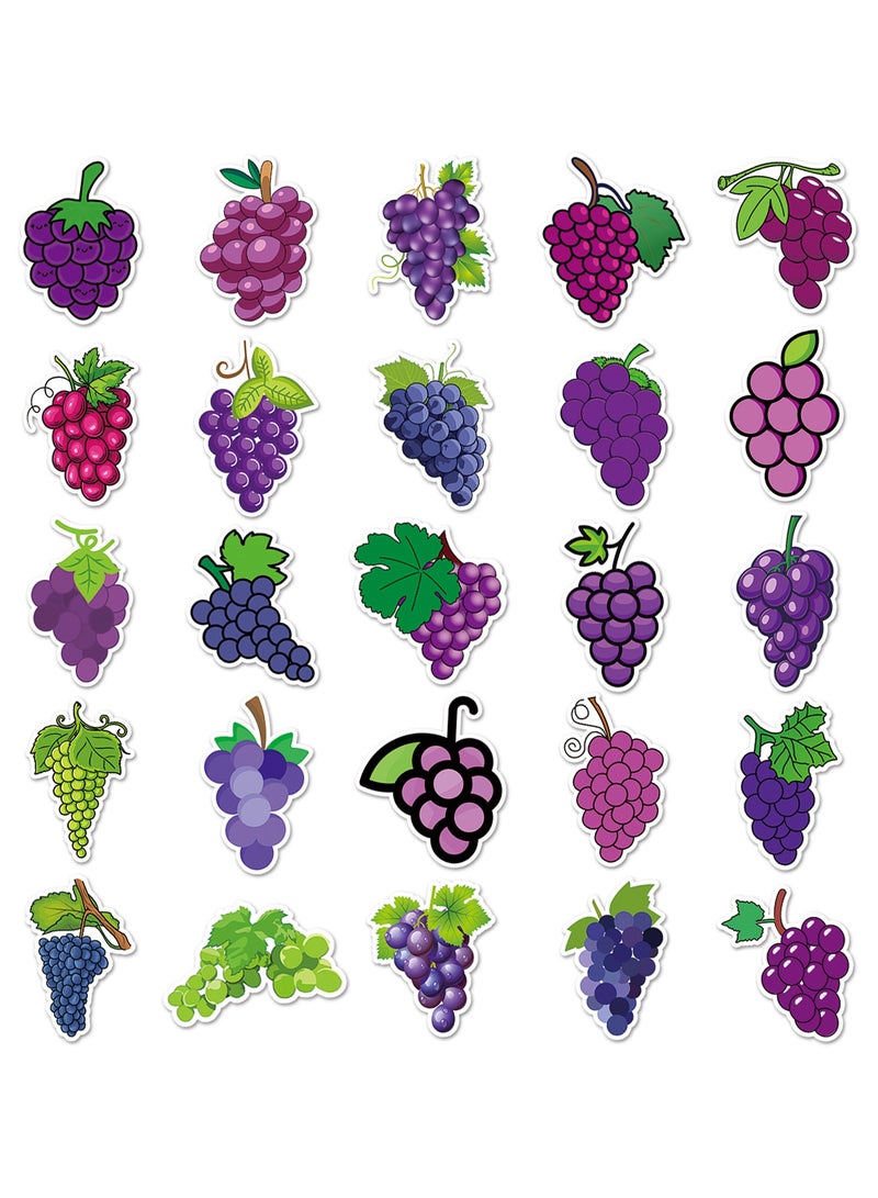 قوس قزح أورينبو ملصقات فاكهة العنب الأرجوانية، عبوة من 50 قطعة - مناسبة لأجهزة الكمبيوتر المحمول وحافظة السفر والهاتف والسيارة وسجل القصاصات وزجاجة الماء والدراجة والكمبيوتر وملصقات الهدايا للأطفال والمراهقين والبالغين - Image 3