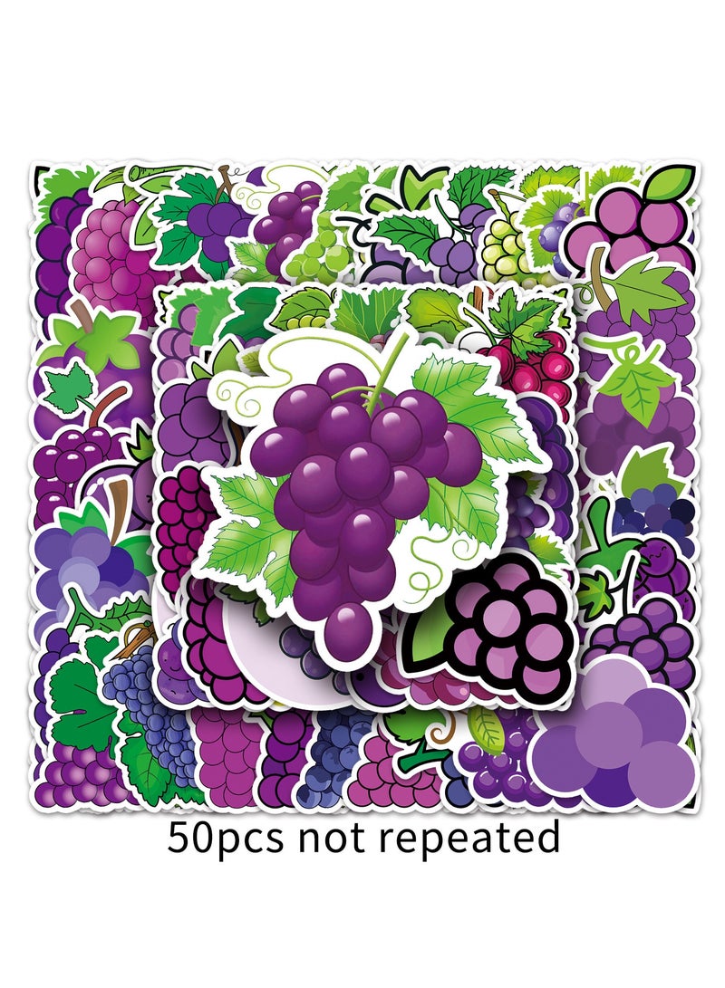 قوس قزح أورينبو ملصقات فاكهة العنب الأرجوانية، عبوة من 50 قطعة - مناسبة لأجهزة الكمبيوتر المحمول وحافظة السفر والهاتف والسيارة وسجل القصاصات وزجاجة الماء والدراجة والكمبيوتر وملصقات الهدايا للأطفال والمراهقين والبالغين - Image 5