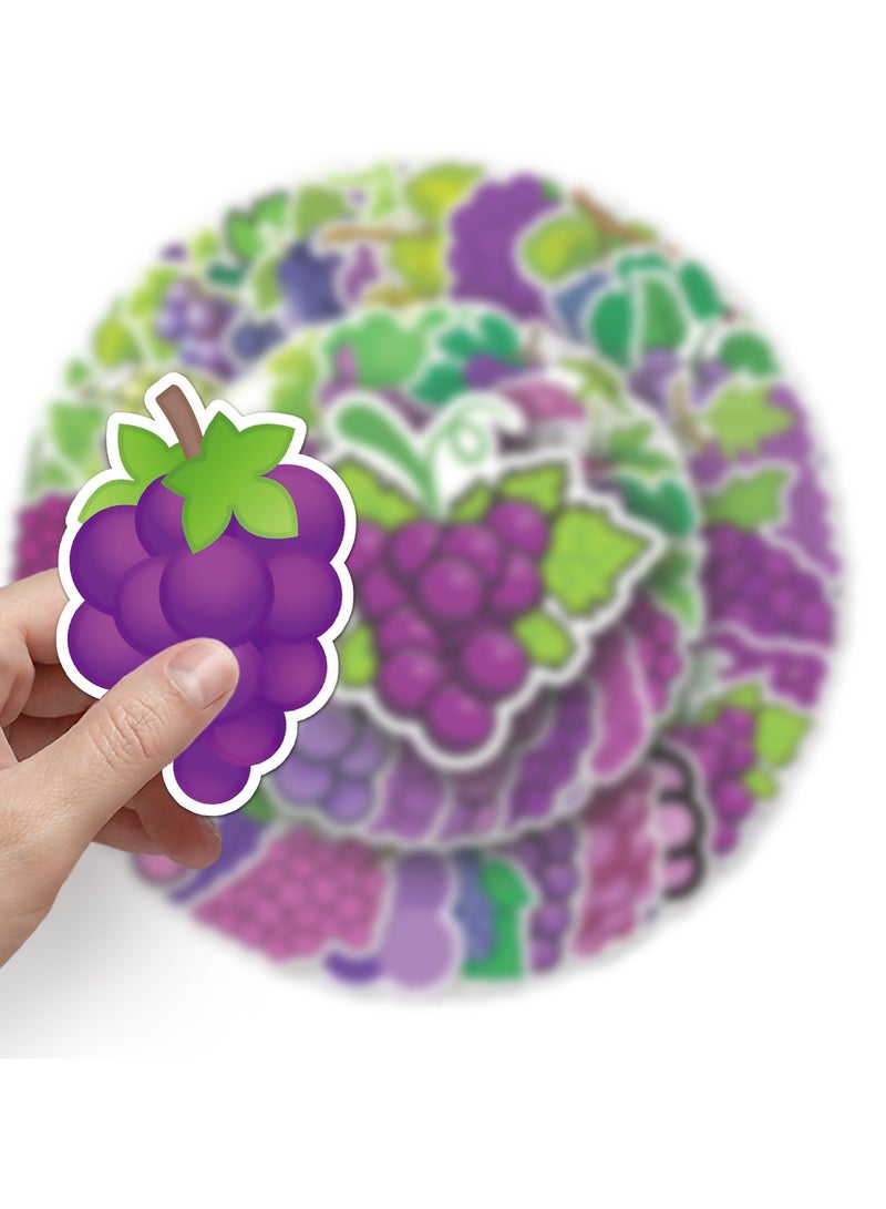 قوس قزح أورينبو ملصقات فاكهة العنب الأرجوانية، عبوة من 50 قطعة - مناسبة لأجهزة الكمبيوتر المحمول وحافظة السفر والهاتف والسيارة وسجل القصاصات وزجاجة الماء والدراجة والكمبيوتر وملصقات الهدايا للأطفال والمراهقين والبالغين - Image 4
