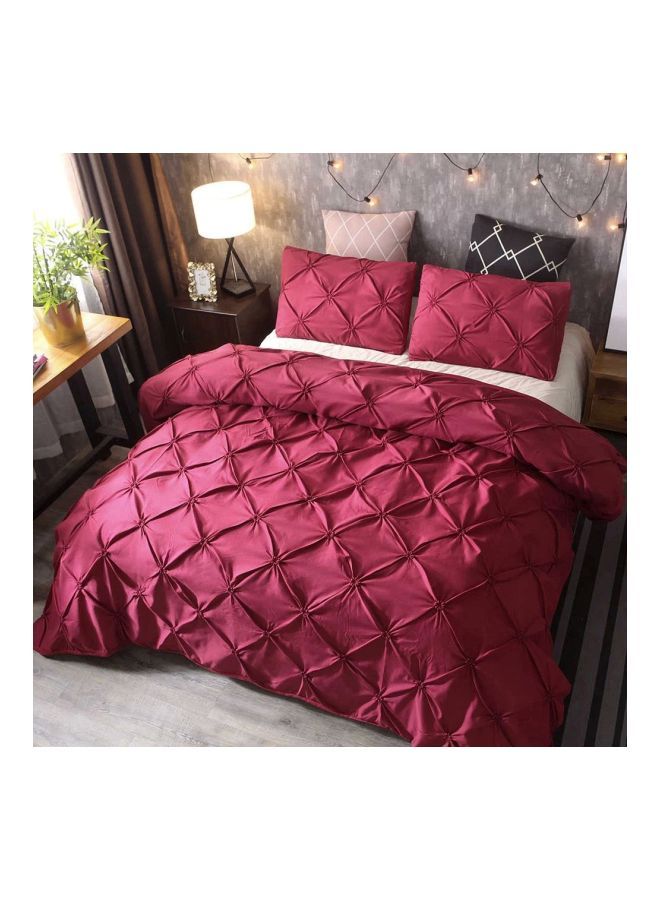 NIBEMINENT 3-Piece Bedcover Set Polyester Red - Image 2
