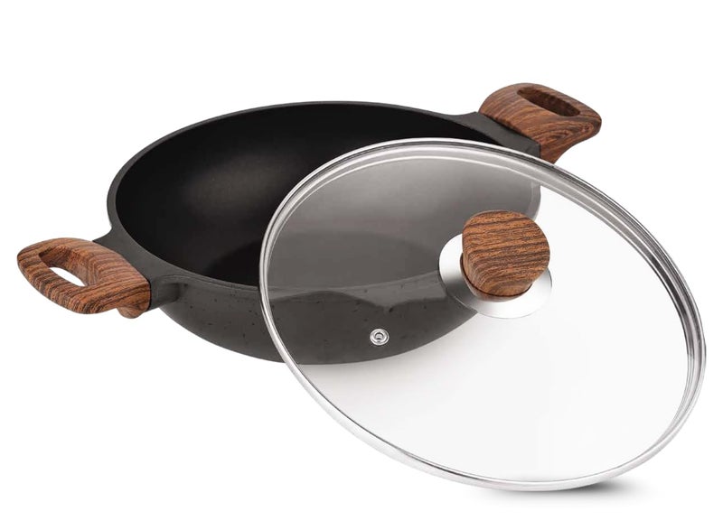 Vinod Di Casa Non Stick Kadai 24 cm, 2.4 Litre | 3 Layer Non Stick Aluminium Cookware | 4.8 mm Thick Base for Even Heat | Easy Grip Handles | Gas & Induction Friendly Fry Pan - Image 1