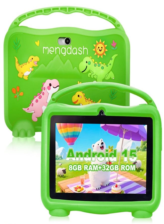 MengDash Kids Tablet, 7 inch Tablet for Kids, Educational Learning Toddler Tablet Android 15, 8(3+5) GB RAM+32GB ROM Storage, WiFi,for Baby Girl boy 3-10(Green) - Image 1