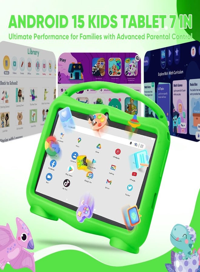 MengDash Kids Tablet, 7 inch Tablet for Kids, Educational Learning Toddler Tablet Android 15, 8(3+5) GB RAM+32GB ROM Storage, WiFi,for Baby Girl boy 3-10(Green) - Image 2