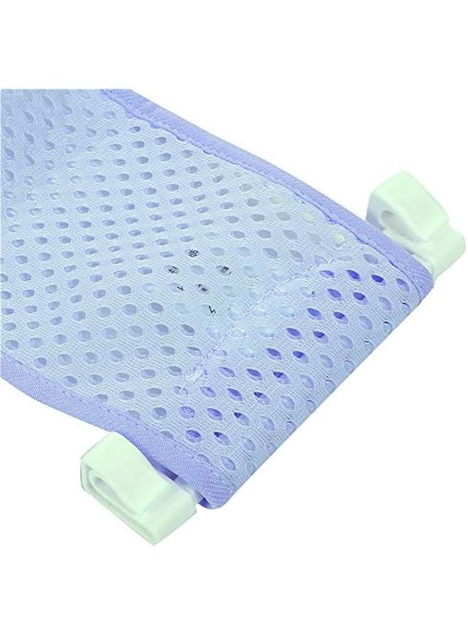 OCTOBER Baby Bath Support Seat,Comfort Massage Cloth Adjustable Length Infant Shower Mesh with Soft Head Cushion Non-Slip Safety Net Bathtub Sling Shower Bathing Rings for Tub(Light Blue) - Image 4