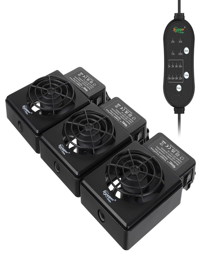 hygger Aquarium Cooling Fan Fish Tank Chiller with Adjustable Speed & Timer Axolotl Tank Accessories Compatiable with Other Temperature Control 3-Fan - Image 1