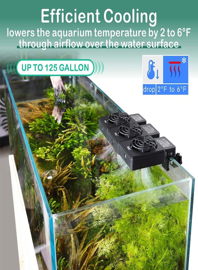 hygger Aquarium Cooling Fan Fish Tank Chiller with Adjustable Speed & Timer Axolotl Tank Accessories Compatiable with Other Temperature Control 3-Fan - Image 2