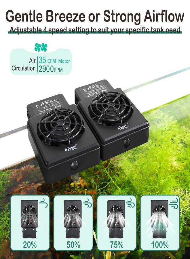 hygger Aquarium Cooling Fan Fish Tank Chiller with Adjustable Speed & Timer Axolotl Tank Accessories Compatiable with Other Temperature Control 3-Fan - Image 5