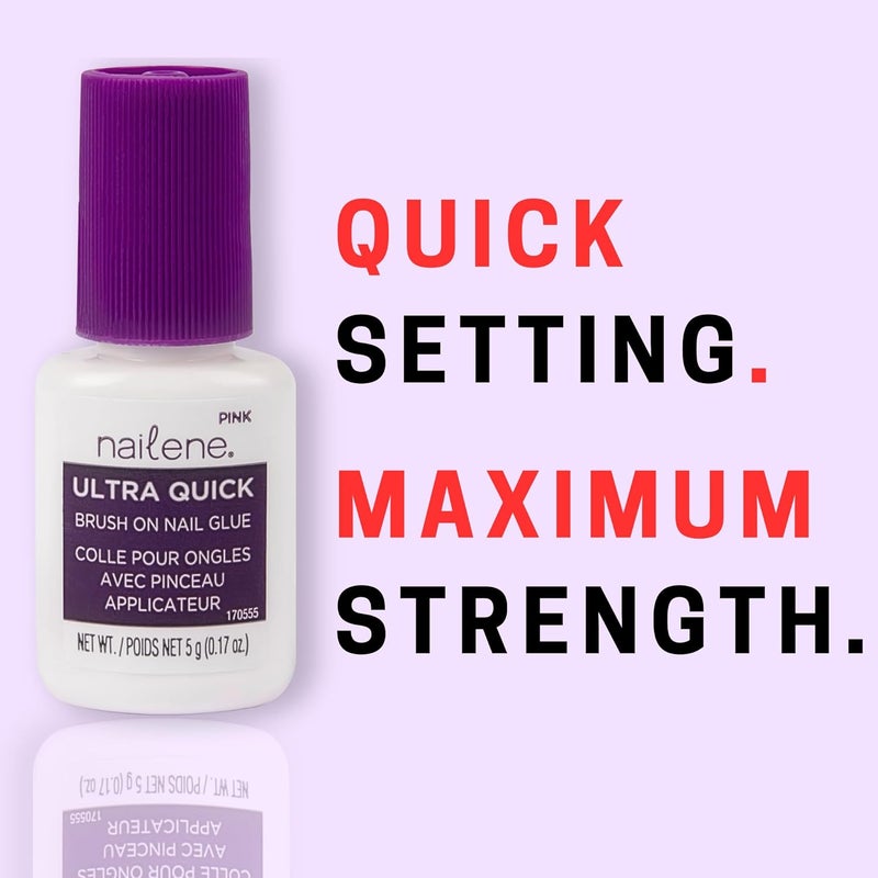 Nailene Ultra Quick Pink Brush On Nail Glue - 0.17 Fl Oz - Image 3