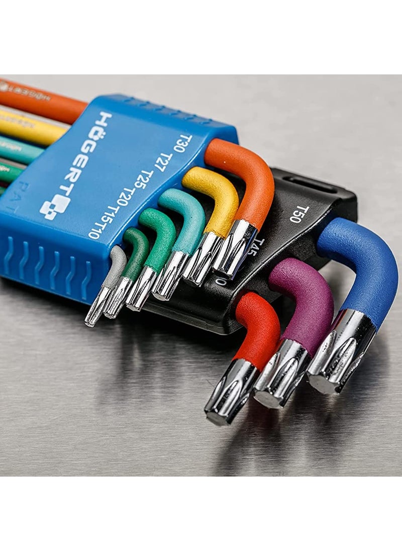 Högert Technik Hogert Technik Germany 9piece Torx keys set long arm colour coded  - Image 5