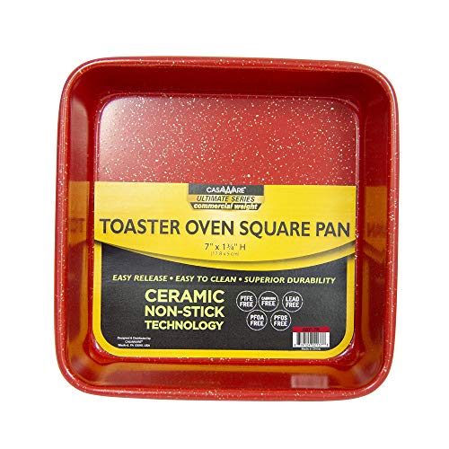 casaWare 3pc Ultimate Series Commercial Weight Toaster Oven Bakeware Set (Red Granite) - Image 3