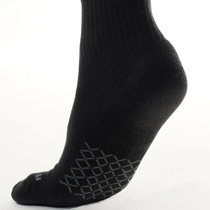 Elementa Crew Socks 6 Pairs – Black Cotton Blend Socks with Arch Support, Seamless Toe Design & Breathable Odor Control for Everyday Comfort - Image 3