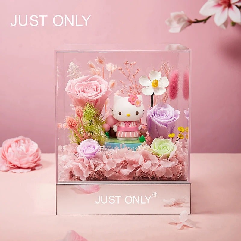 Sanrio Preserved Flower Bouquet  Gift Box for Girlfriends, Best Friends, Valentine's Day, Qixi Festival, or Birthdays - Image 1