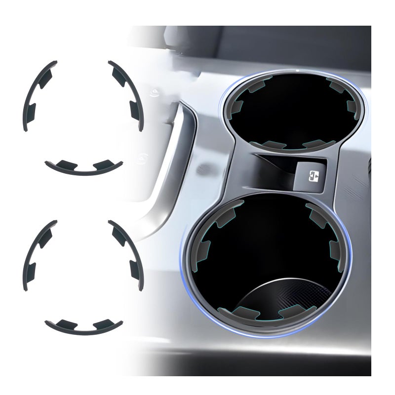 YGDMD 6PCS Car Cup Holder Insert LimiterSilicone Cupholder Insert for Car with Arc Leaf Design Enlarged Adhesive Surface to Avoid Cup ShakingSelfAdhesive Cups Holder Inserts for Cars - Image 3