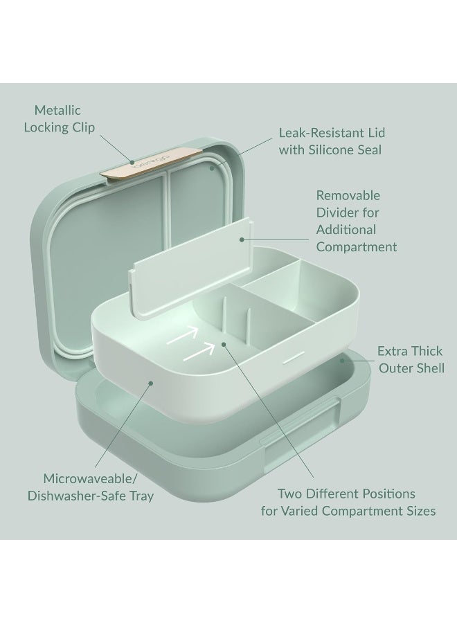 Bentgo Modern - Leak-Proof, Versatile 4-Compartment Bento-Style Lunch Box, Ergonomic Design with Matte Finish, Ideal for On-the-Go Balanced Eating for Adults and Teens - BPA-Free (Mint Green) - Image 5