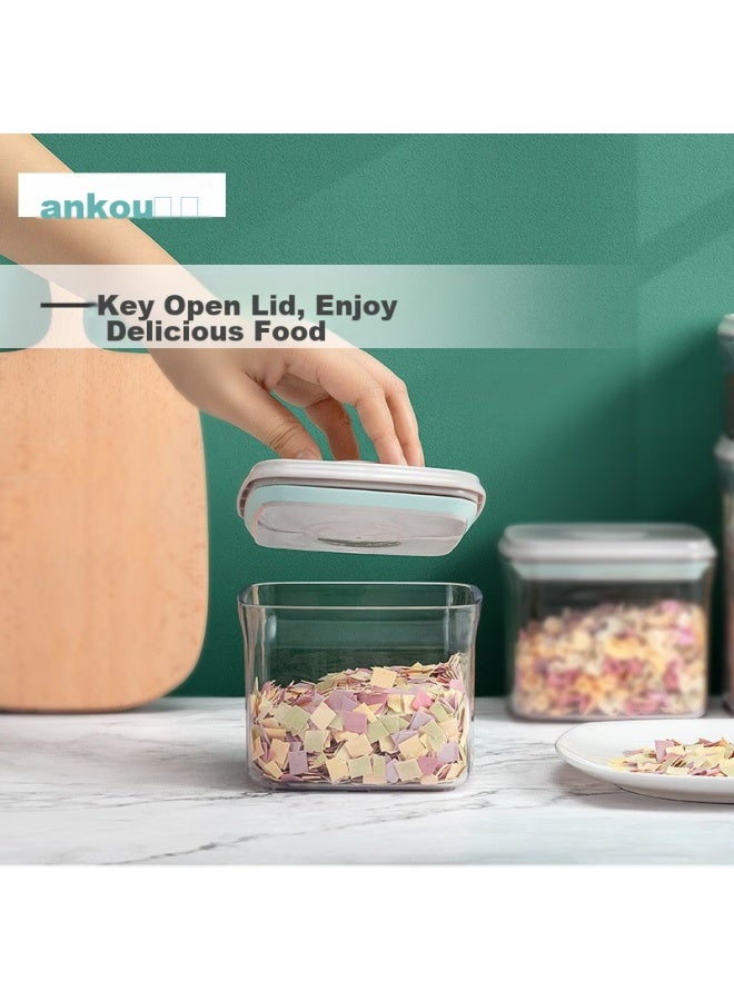 Ankou Food-grade Storage Containers, Airtight Jars For Grains, Moisture-proof And Fresh-keeping Sealed Boxes, 8-piece Set, Square Shape - Image 3