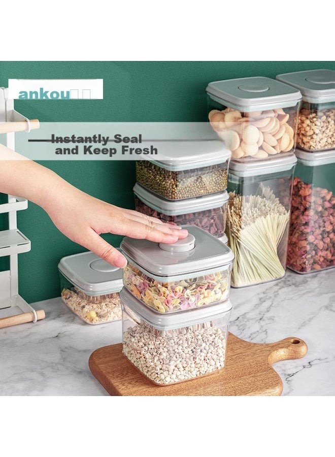 Ankou Food-grade Storage Containers, Airtight Jars For Grains, Moisture-proof And Fresh-keeping Sealed Boxes, 8-piece Set, Square Shape - Image 5