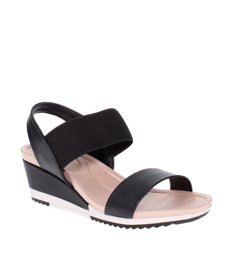Modare Ladies Wedge Sandals Black Comfortable, Everyday, Stylish, Wedge, Summer, Elegant, Platform, Dressy, Open Toe | Made In Brazil - Image 1