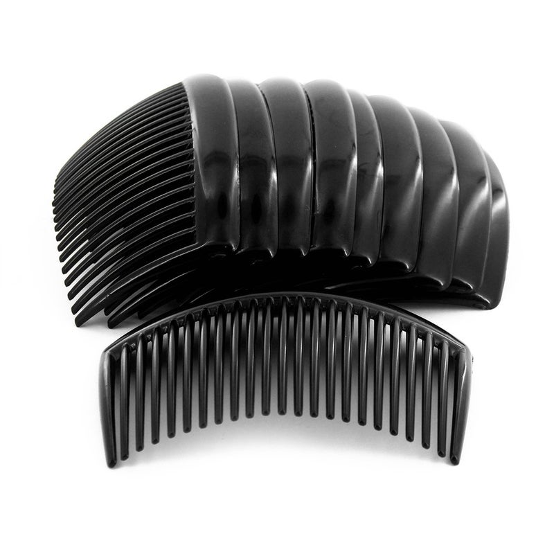 Yeshan 32 Plastic Hair Side Comb With Teeth Comb HairPin Clip for womenBlack 12pcs