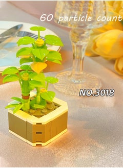 General Flowers Succulents 3.6MM Mini Building - 60PCS Flower Botanical Collection for Home Decoration Plant Building Blocks Toy 