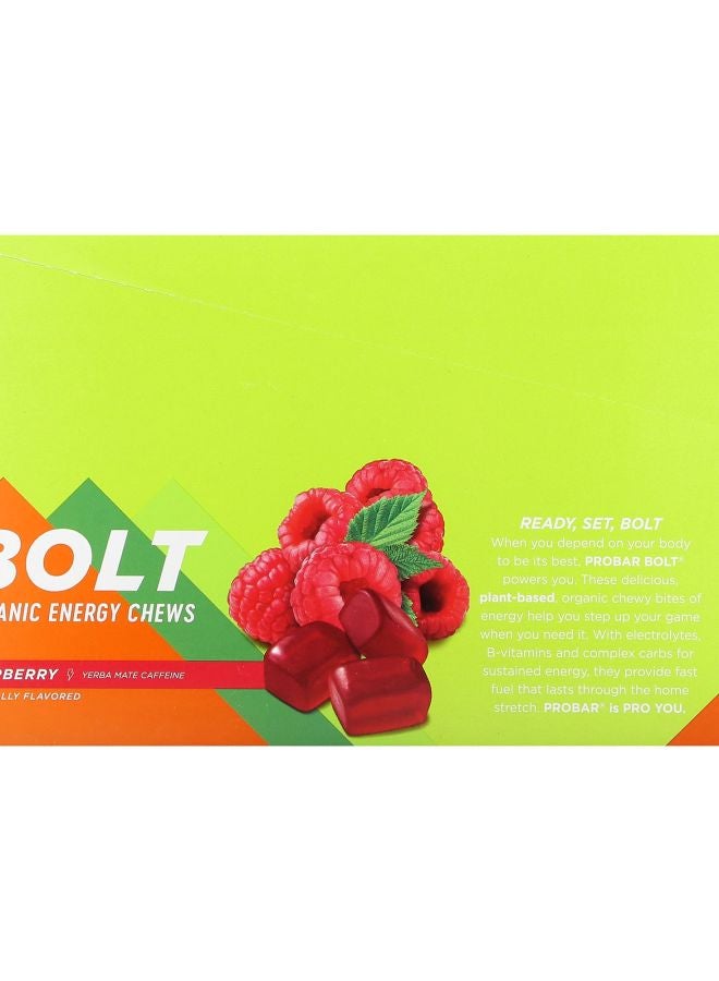 Bolt Organic Energy Chews Raspberry 12 Packs 2.1 oz (60 g) Each