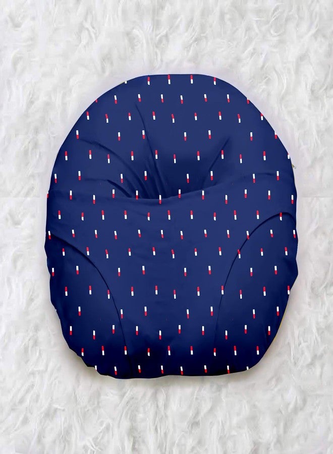 GET IT Premium 2 in 1 Baby Breast Feeding Pillow with Detachable Cover | Newborn Nursing Pillow with Zip Buckle Adjustment | Infant Support for Baby and Mom Breastfeeding-V Model Navy Blue Print - Image 5