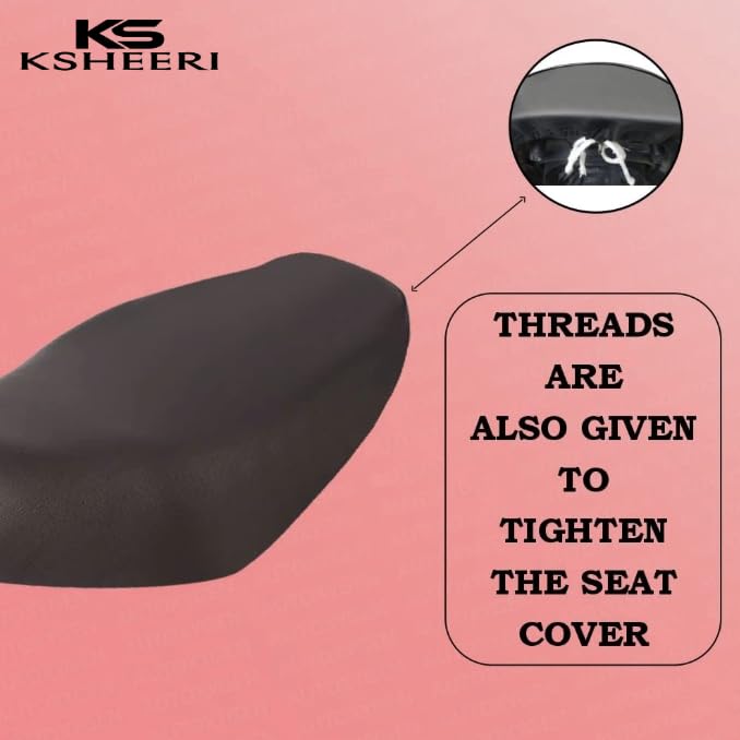 KSHEERI Rizta EV Scooty Seat Cover Protect from Rust and Dust PU Leather Waterproof Durable Seat Cover for Your Scooter (Black) - Image 2