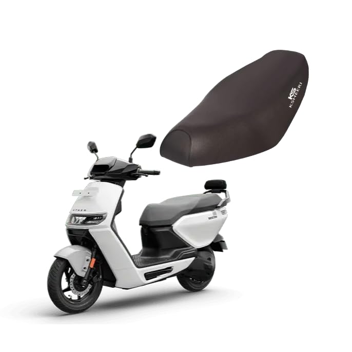KSHEERI Rizta EV Scooty Seat Cover Protect from Rust and Dust PU Leather Waterproof Durable Seat Cover for Your Scooter (Black) - Image 1