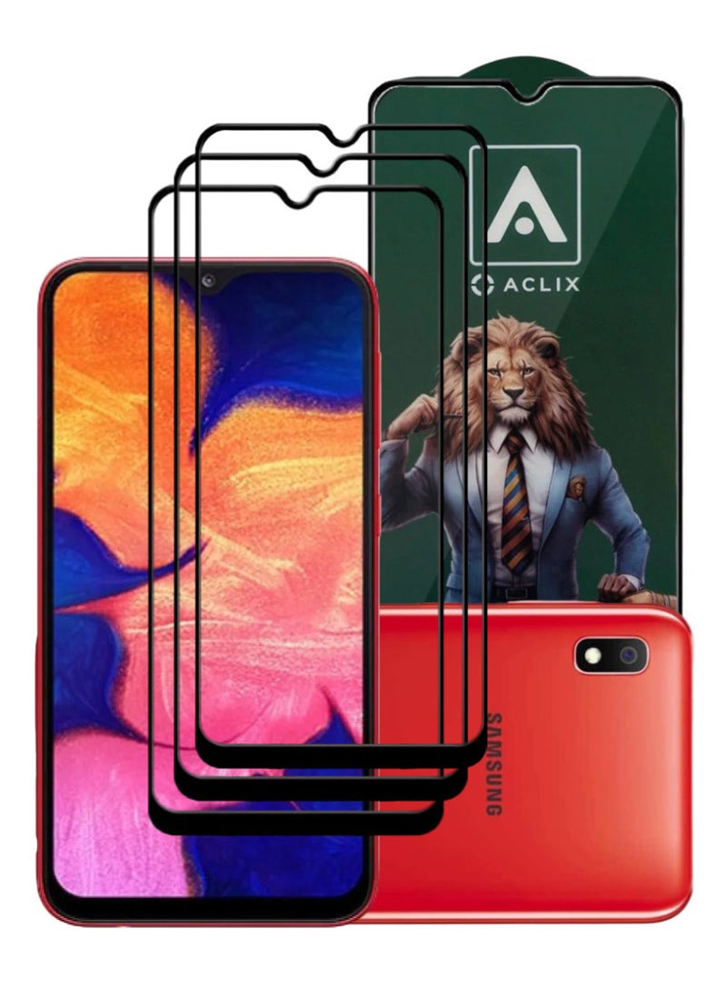 ACLIX 3 Pieces Antistatic ESD Dustproof Premium Quality High Definition Tempered Glass Screen Protector Designed For Samsung Galaxy A10 - Image 1