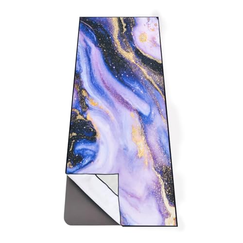 QiYi QiyI Yoga Mat Towel with Corner Pockets Non Slip Sweat Absorbent Hot Yoga Towels Soft Yoga Blankets with Travel Bag Skidless Mat Cover for Workout Gym Fitness  70x26 Purple  Pink Grain