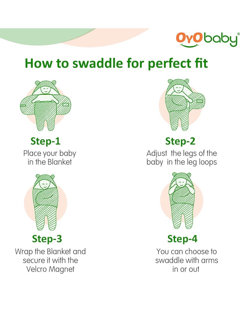 OYO BABY Newborn Hooded Baby Blanket with Embroidery Wearable Wrapper Sleeping Bag (0-6 Months, Pink, I Love DAD) - Image 3