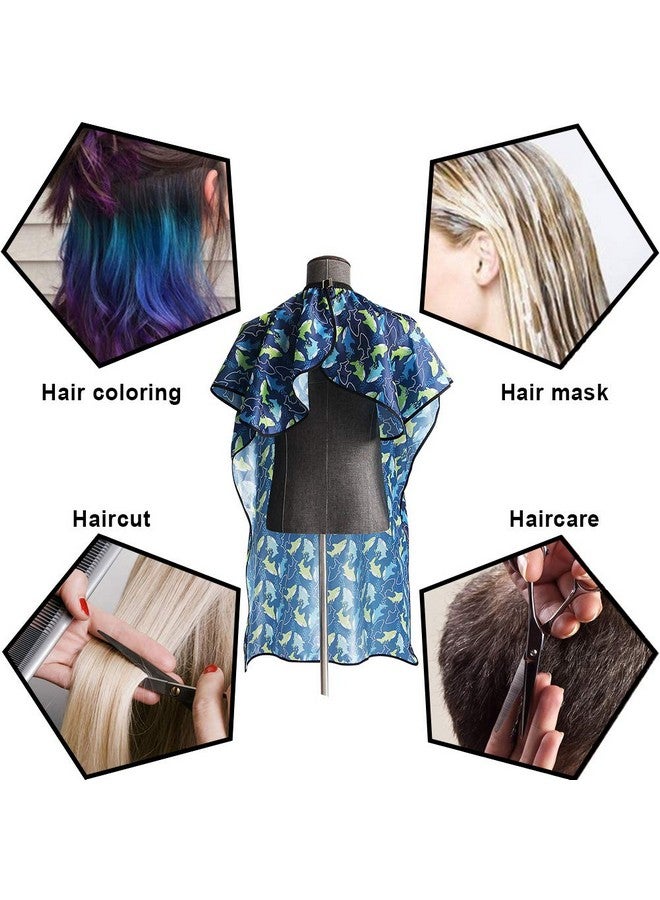Flagsky Kids Haircut Cape and Neck Duster Brush Hair Comb Set Professional Barber Hairbrush and Children Dolphin Hairdresser Apron with Adjustable Snap Closure Extra Long Cape 47x39 inch  - Image 5