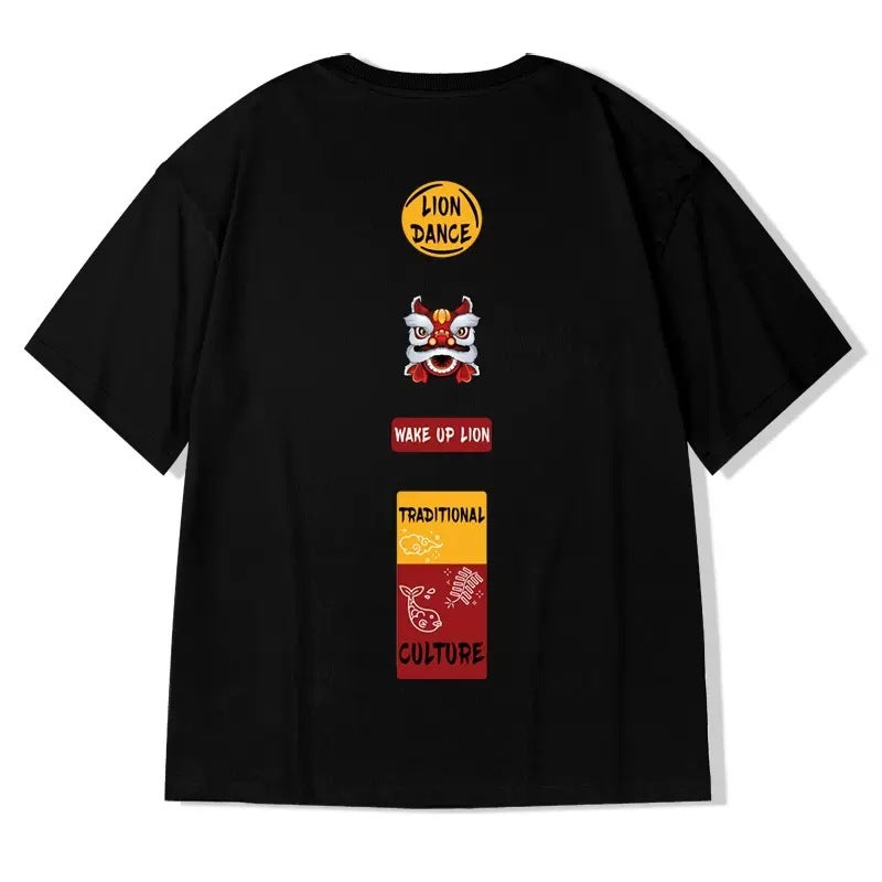 Oversize Short-Sleeved T-Shirt Men'S Summer 2023 Printed Sports Half-Sleeved Top Fashion Brand Loose Large Size Half-Sleeved Top - Image 1